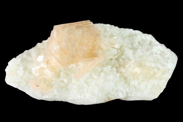 Peach Stilbite Crystal Cluster on Quartz - India #153187